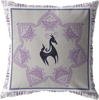 Amrita Sen Designs Amrita Sen Horse and Butterflies Indoor Outdoor Pillow Zip