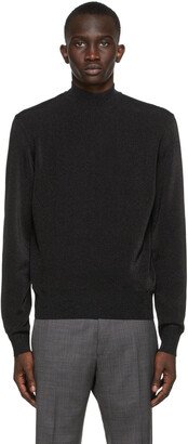 Black Metallic Mock Neck Sweater