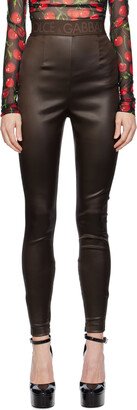 Brown Zip Leggings