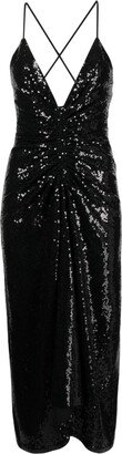 Sequin-Embellished Cascade Dress