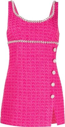 Crystal-Embellished Bouclé Mini Dress