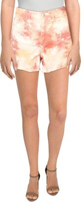 Juniors Callie Womens Tie-Dye High Rise Cutoff Shorts