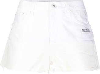 Dipped Hem Denim Shorts