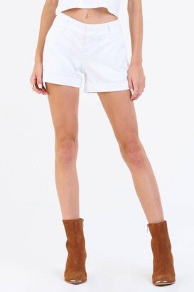 Dear John Denim Hampton Mid Rise Shorts In Optic White