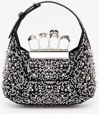 Women's The Jewelled Hobo Mini Bag In Black-AB