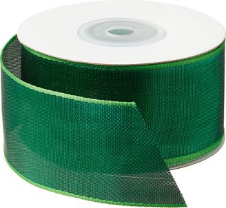 Ribbon Metallic Wired Green