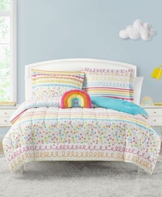 Rainbow Ruched Comforter Set