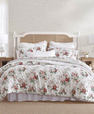 Ashfield Flannel 3-Piece Comforter Set, Full/Queen - Red, Green