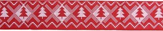 Northlight Red and White Nordic Tree Christmas Wired Craft Ribbon 2.5