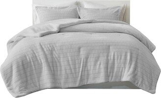 Gracie Mills 3-pc Jacquard Velour Comforter Set, Grey - California King