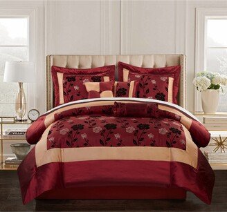 Nanshing Angela 7-Piece Comforter Set, Red, California King