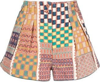 Freda patchwork-detail shorts