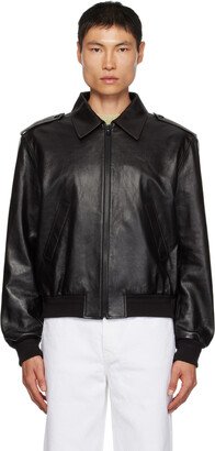 Black Zip Leather Jacket