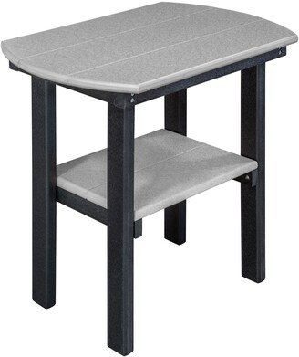 OS Home and Office Furniture OS Home and Office Model Oval End Table Made in the USA- Light Gray on Black Base