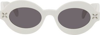 White Round Petal Sunglasses