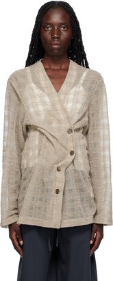 Beige Midline Cardigan