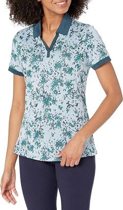 Jacquard Polo Shirt (Wonder Blue) Women's Clothing