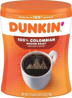 Dunkin' Donuts Dunkin Canister Colombian Medium Roast Coffee - 27.5oz