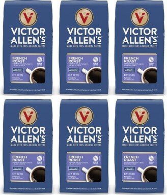 Victor Allen's Coffee French Roast Ground Coffee, Dark Roast, 6 Pack - 10oz Bags