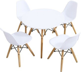 5 Piece Kids Mid-Century Modern Table Chairs Set