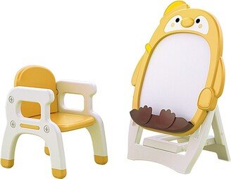 hommetree Children's Indoor Cartoon Penguin Drawing Board with Chair