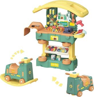 GAOMON 3 in 1 Toddler Kids Tool Set,Rocking Toy,254 Pcs Pretend Play Toddler Toy Tools - 29x30