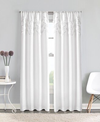 Curtainworks Chevron Ruffle Poletop Single Curtain Panel, 42 x 63