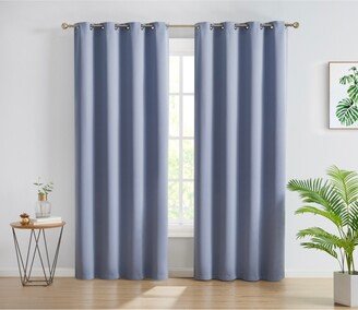 Oxford Blackout Curtains for Bedroom, Noise Reduction Thermal Insulated Window Curtain Grommet Panels, Set of 2