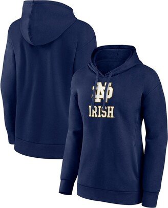 Women's Branded Navy Notre Dame Fighting Irish Evergreen Pullover Hoodie