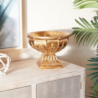 Studio 350 Gold Polystone Traditional Decorative Bowl 9 x 11 x 11 - 11 x 11 x 9