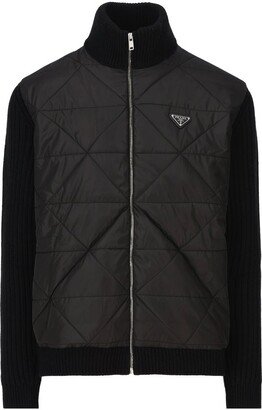 Triangle Logo Plaque Turtleneck Jacket