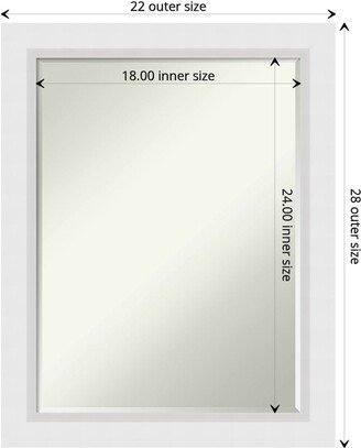 Petite Bevel Wood Bathroom Wall Mirror - Blanco White Frame - Blanco White - 22 x 28 in