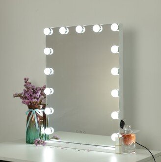 Hompen Hollywood Vanity Mirror with 15 Lights, White - 46 x 58 cm