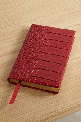 Mara Croc-effect Leather Notebook - Red