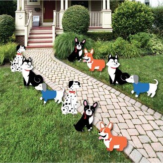 Big Dot Of Happiness Pawty Like a Puppy - Lawn Decor - Outdoor Party Yard Decor - 10 Pc