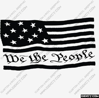 We The People Flag Vinyl Decal Sticker Custom USA Patriotic Stickers Outdoor Car Truck Boat Sign Business Windows Doors Walls