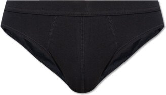 Cotton Briefs With Logo - Black