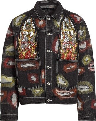 Embroidered Denim Trucker Jacket