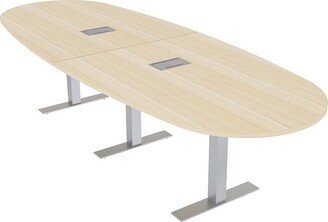 Skutchi Designs, Inc. 10 Person Modular Boval Conference Room Table Metal T-Bases w/Electric