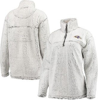 Women's G-iii 4Her by Carl Banks Gray Baltimore Ravens Sherpa Quarter-Zip Pullover Jacket