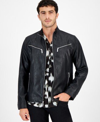 Men's Zip-Front Biker Jacket, Created for Macy's