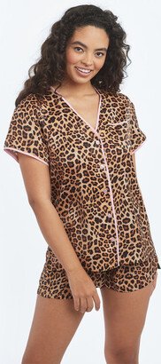 The Cloud 9 Silky Pajama Shorts Set - Leopard