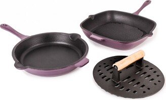 Neo 3Pc Cast Iron Cookware Set, Fry Pan 10