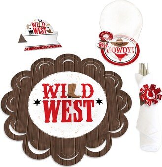 Big Dot Of Happiness Western Hoedown - Wild West Cowboy Party Paper Charger Chargerific Kit 8 Ct