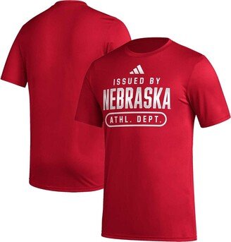 Men's Scarlet Nebraska Huskers Aeroready Pregame T-shirt