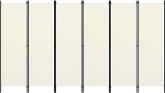 6-Panel Room Divider Cream White 118.1x70.9