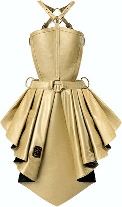 Eskandur Leather Designer Apron - Gold