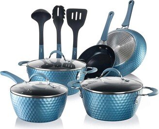 11Pc Non-Stick Diamond Pattern Cookware Set