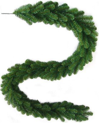 Floral Home 9ft Northern Spruce Pine Garland | 240 Lifelike Green Tips | Holiday Accents | Christmas Garland with 12 Burgundy Berry Picks | Holiday Accents | Home & Office Decor