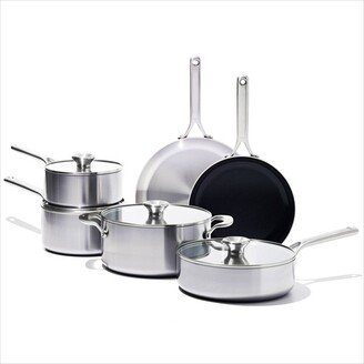 10pc Mira Tri-Ply Stainless Steel Cookware Set Silver